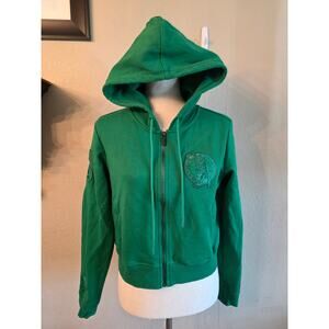 Women's Pro Standard Kelly Green Boston Celtics Full Zip Hoodie Cropped SZ Small